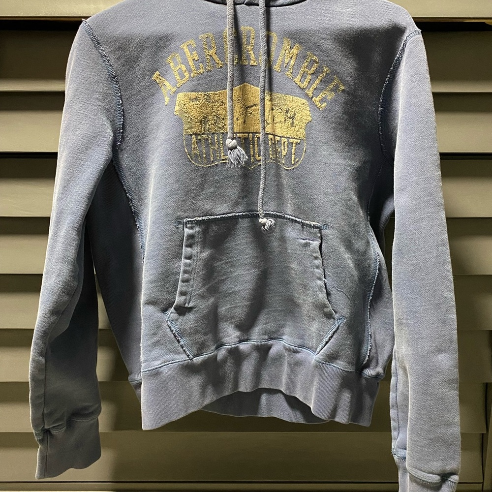 Abercrombie Blue Hoodie with Gold Logo